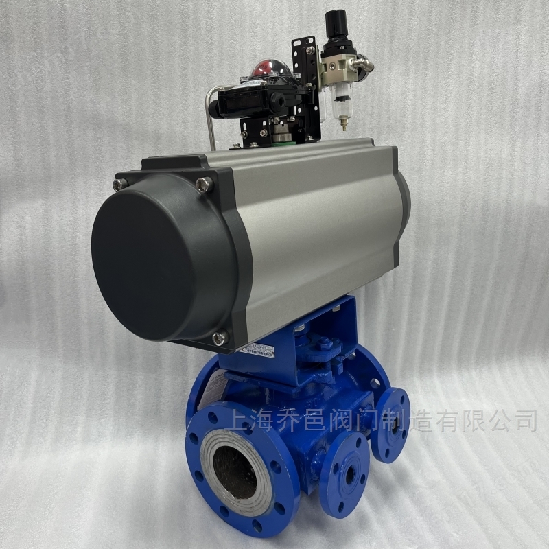 双电磁阀控制气动保温三通沥青阀